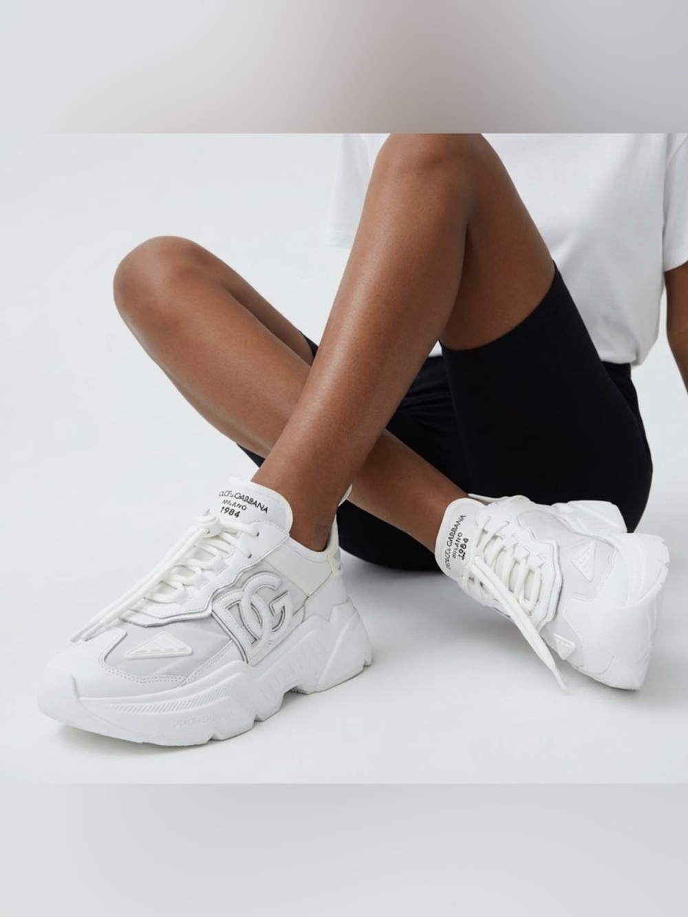 Dolce & Gabbana Mixed-materials Daymaster White Sneakers Unisex Size EU 41 - Picture 7 of 17